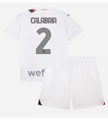 AC Milan Davide Calabria #2 Koszulka Wyjazdowych Dziecięca 2023-24 Krótki Rękaw (+ Krótkie spodenki)